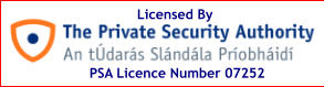 PSA Licence Number 07252 Licensed By